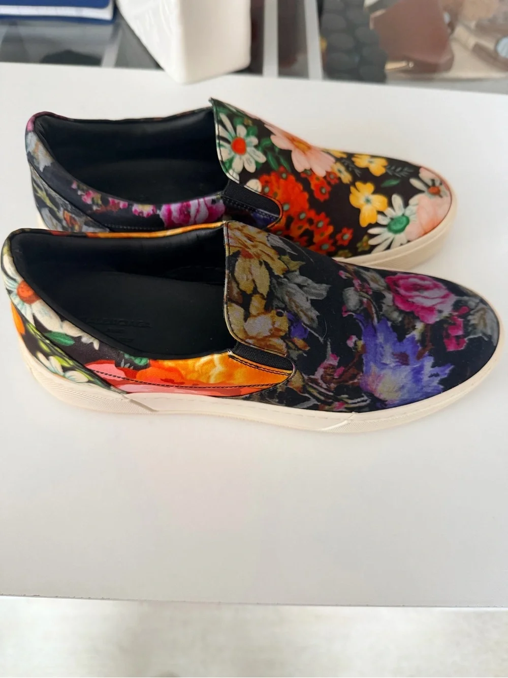 Balenciaga Women's Floral Slip-On Sneakers - Black Multi Floral